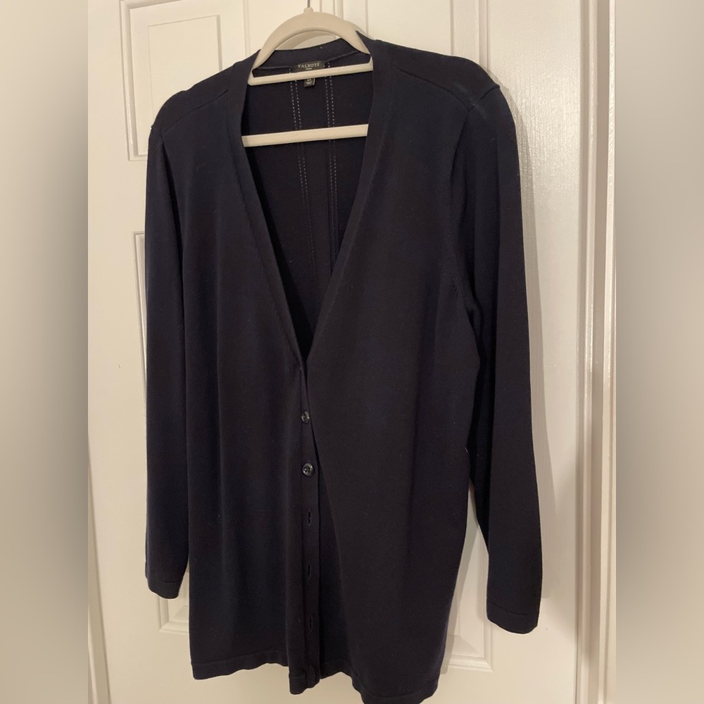 Talbots Navy button cardigan